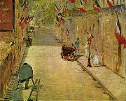 Edouard Manet Rue Mosnier mit Fahnen France oil painting artist
